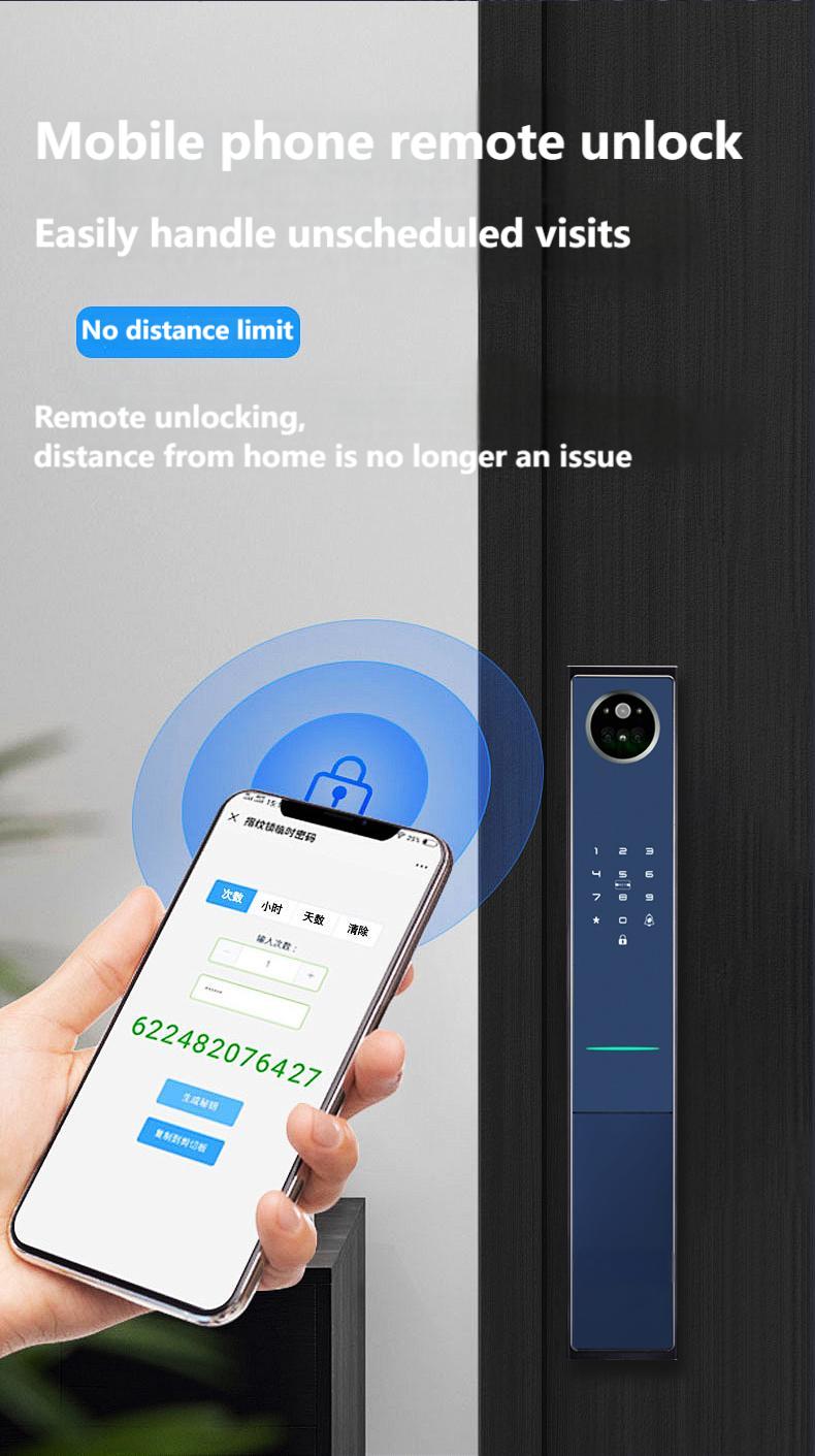 3D Facial Recognition Embedded Smart Rim Lock Q1